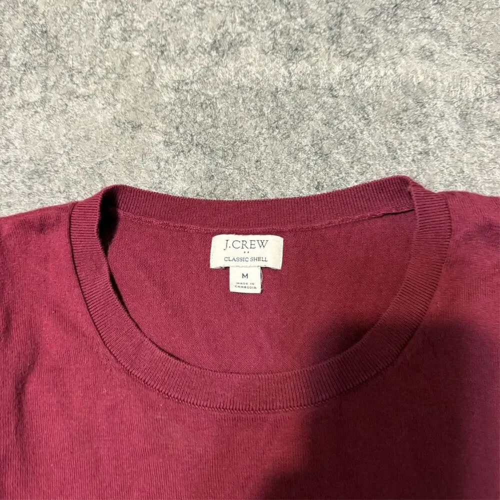 J.Crew women's sweater tank top size M. Red classic shell knit crew neck
